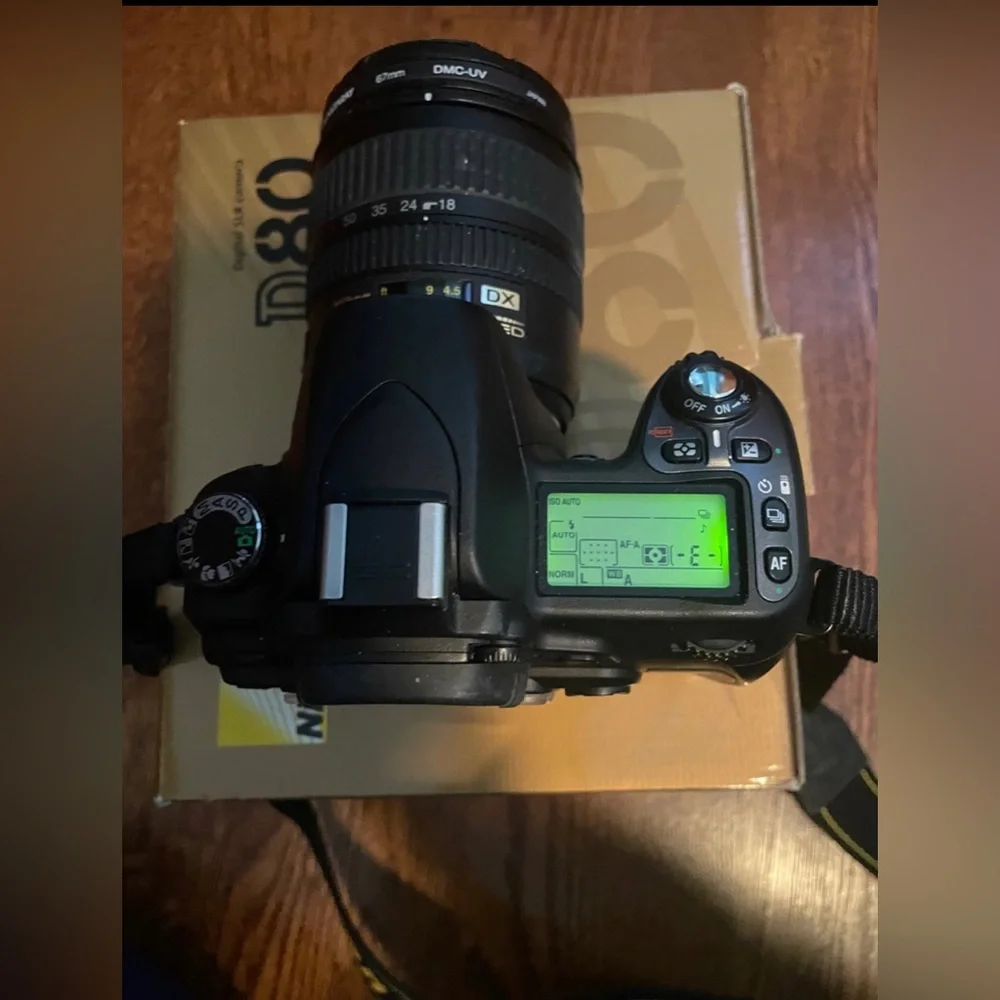 Nikon D80 digital SLR camera package.